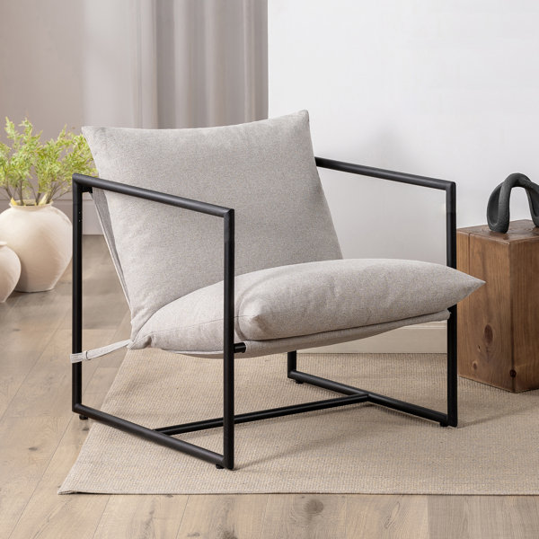 Metro Lane Aydeen Modern Metal Armchair with Comfy Foam Cushions